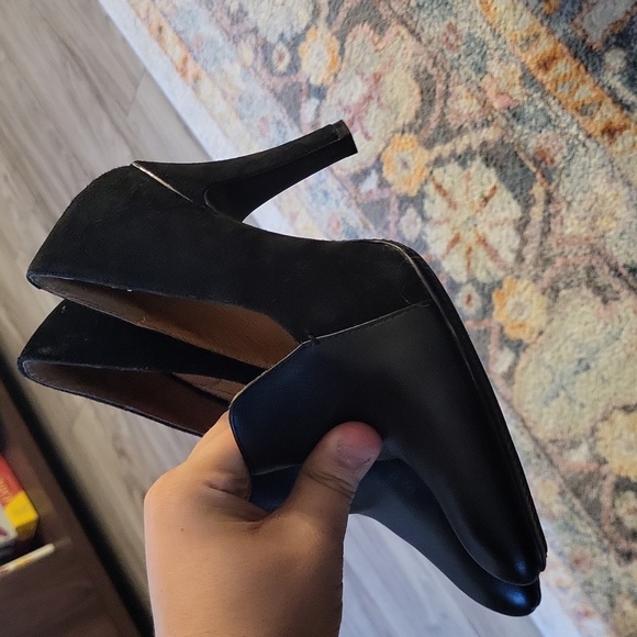 Sofft Mina Pumps Almond Toe Leather Slip On Block Heels Black Womens Size 8.5 - Picture 4 of 8